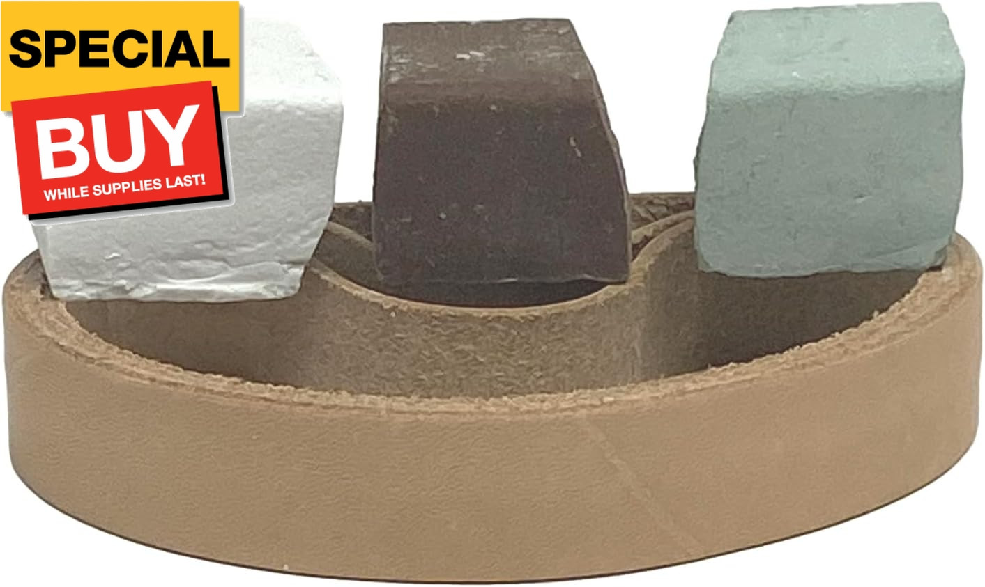 3 Pack of 3/4″ x 12″ Leather Strop Belts Fits Ken Onion Work Sharp – Includes Gr