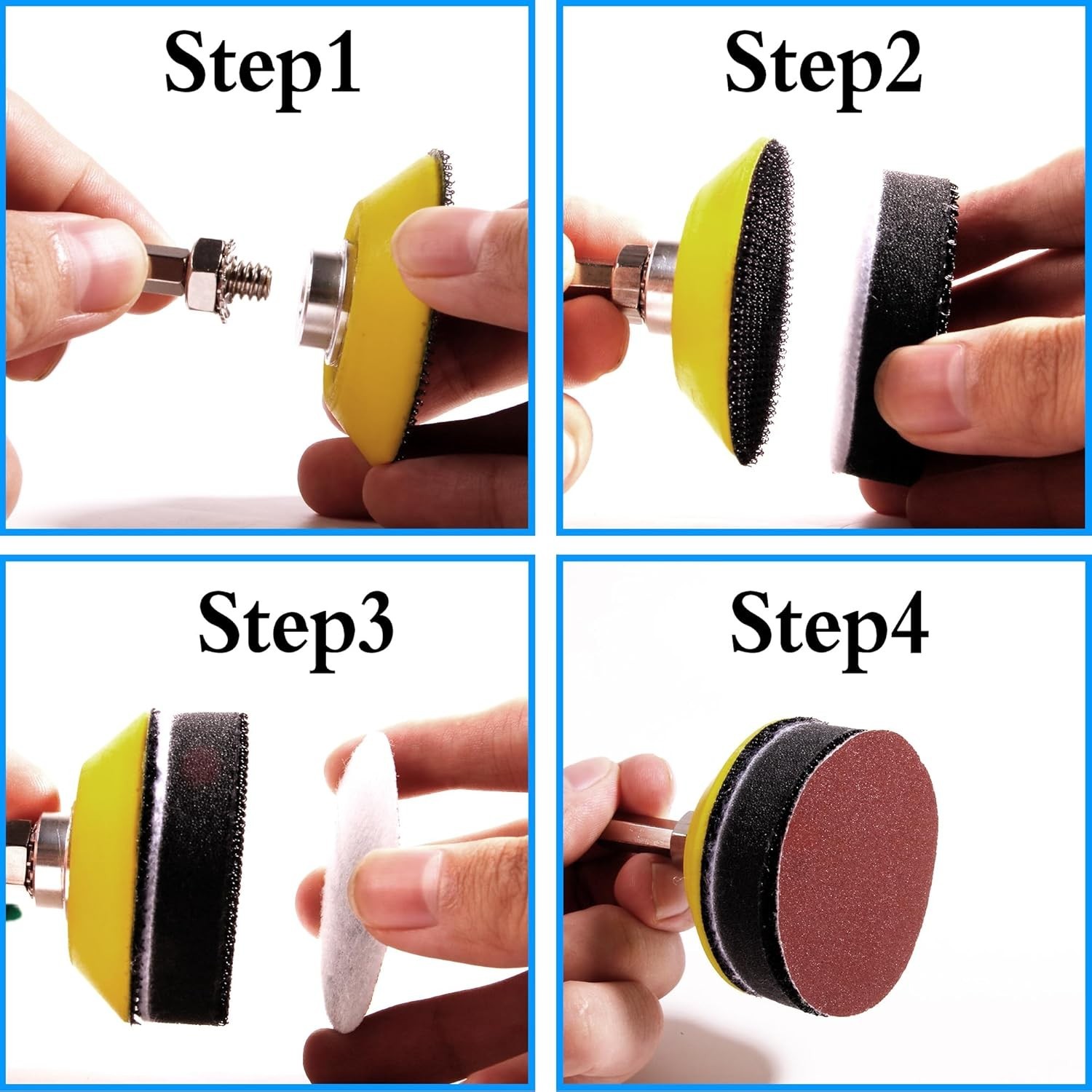 100pcs 3 Inch Sanding Discs Hook and Loop, Drill Sander Pads Attachment for R…