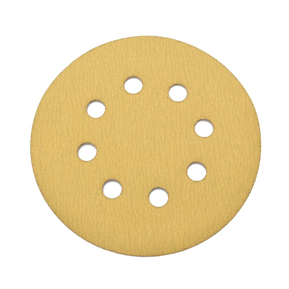 240 Grit 5″ Dia 8-Hole Hook & Loop Sanding Paper 25PK (Ceramic Aluminum Oxide)