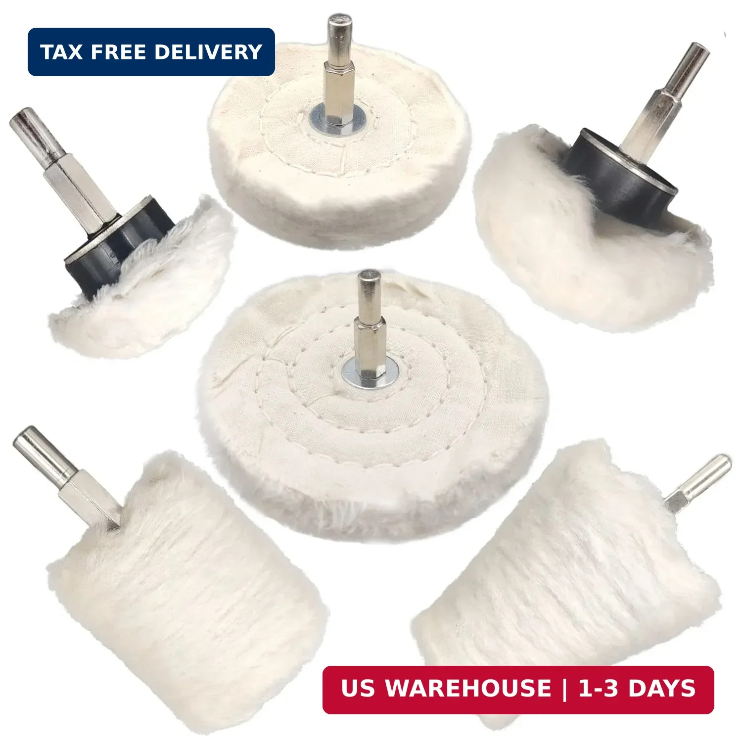 6 pcs Buffing Wheel for Drill,Buffing Pad Polishing Wheel Kits,Wheel Shaped Poli