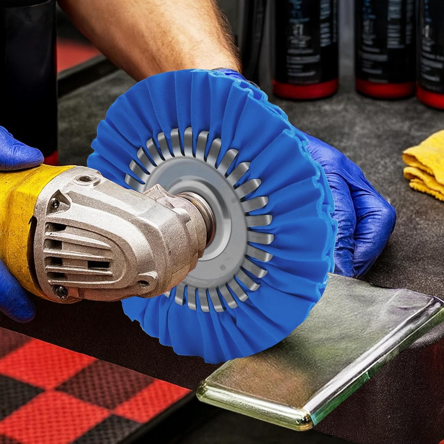 8″ Airway Buffing Wheel, 9Pcs Aluminum Wheel Polishing Kit in Diameter 5/8 Inch