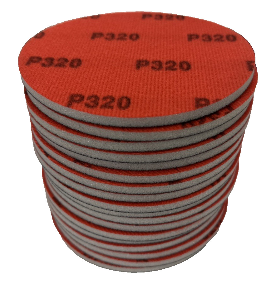 Set of 18 P320 Grit 5″ Sanding Discs with Hook & Loop Backing – Open Box Unused
