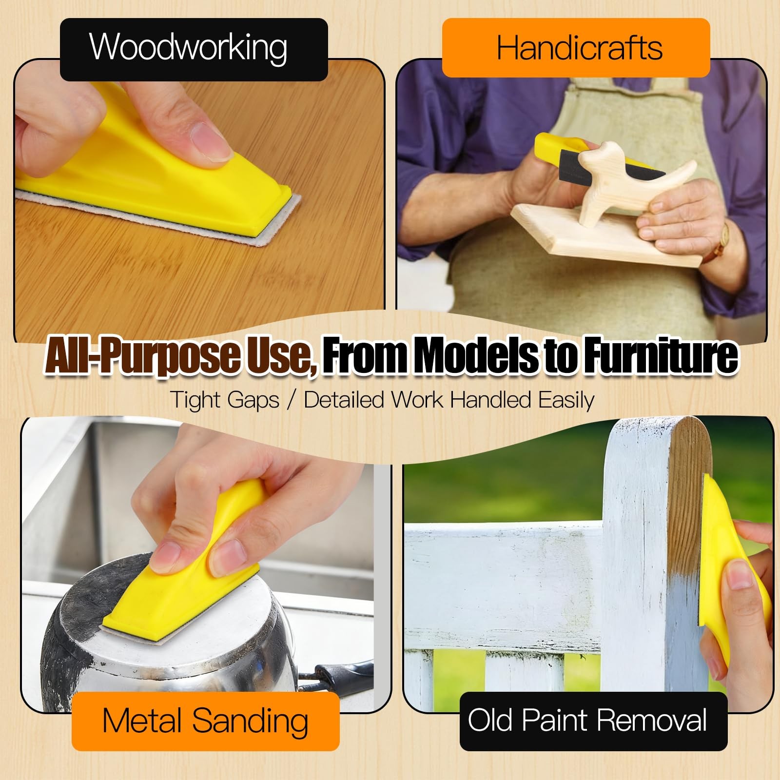 100PCS Professional Micro Detail Sander Kit, 3-in-1 Precision Mini Finger San…