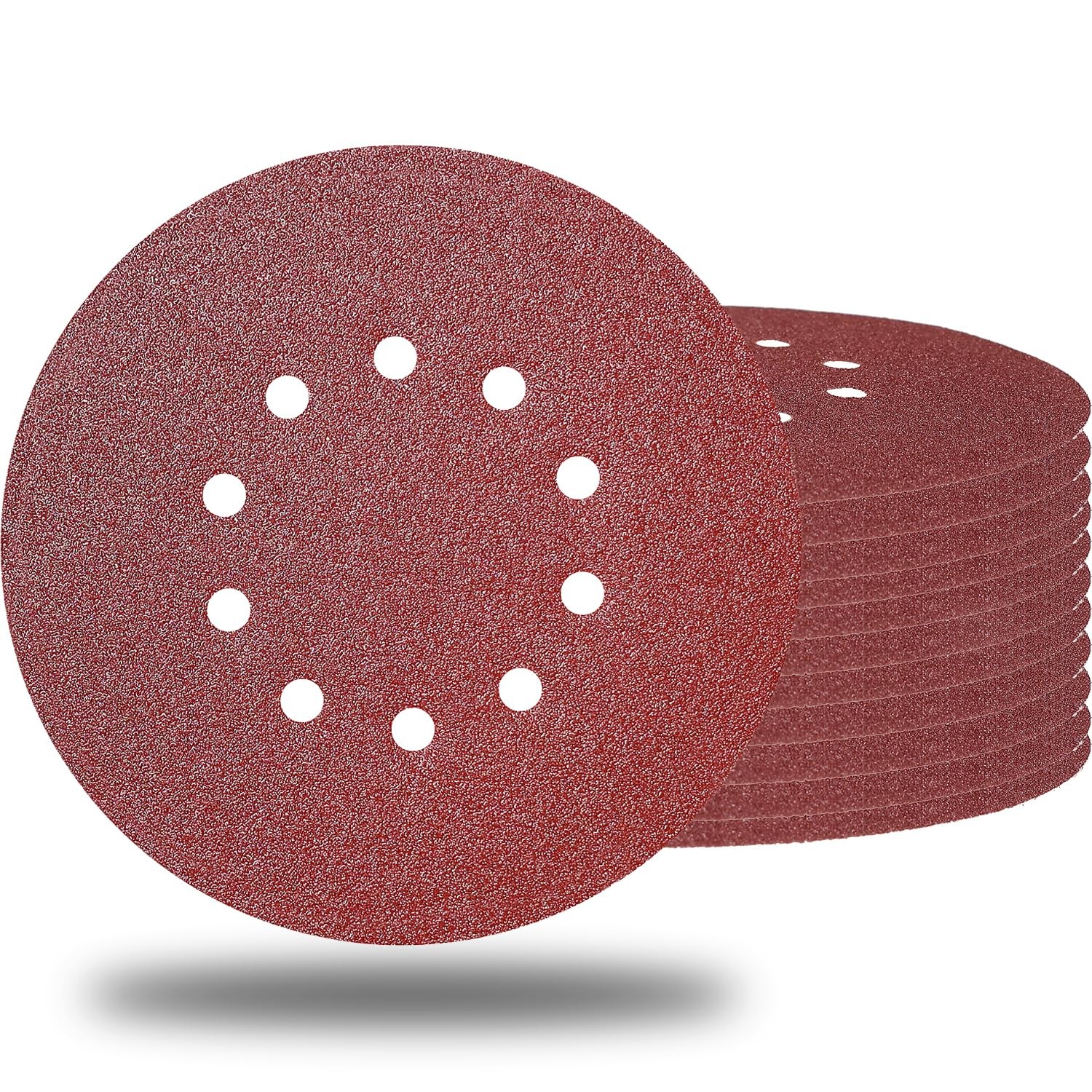 Tonmp 10 PCS 9-Inch 10 Hole 60 Grit Drywall Sandpaper -9″ Aluminum Oxide…