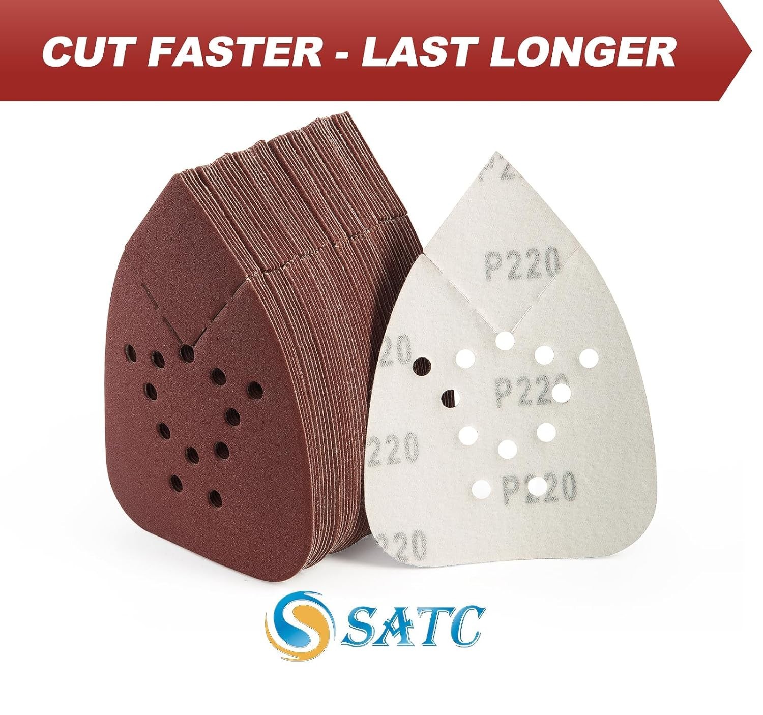 50-Pack 220 Grit Sanding Pads for Detail Sander – Perfect for Smooth Finishes