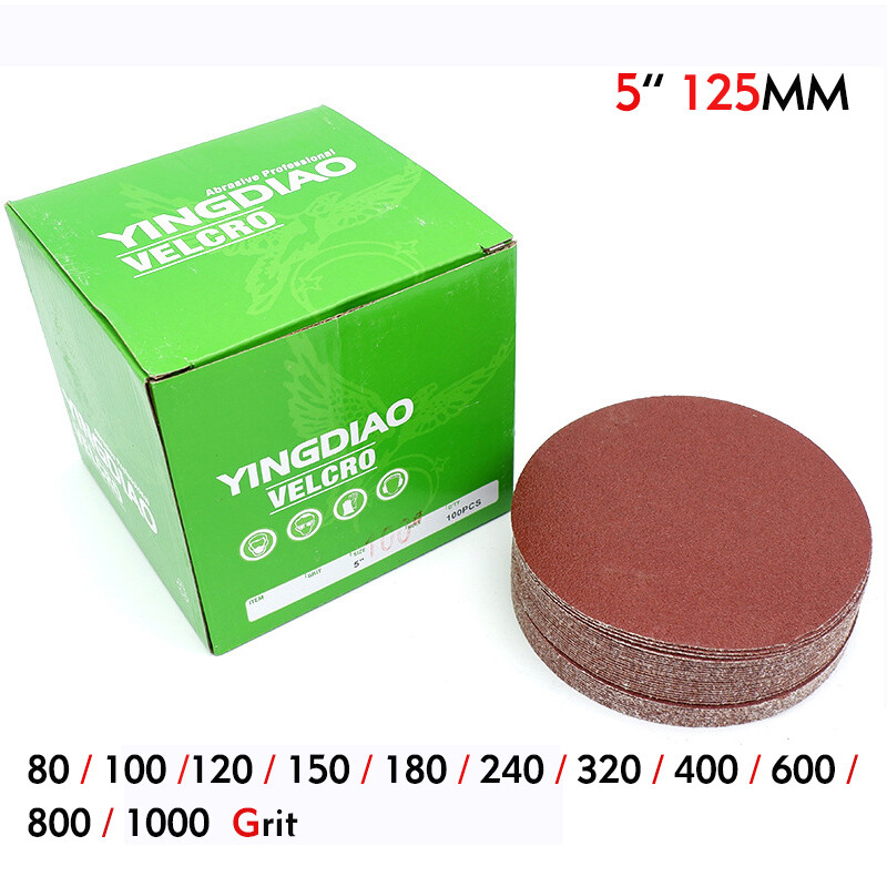 Hook & Loop 125mm 5″ Sanding Disc 80 Grit to 1000 Grit Orbital Pad