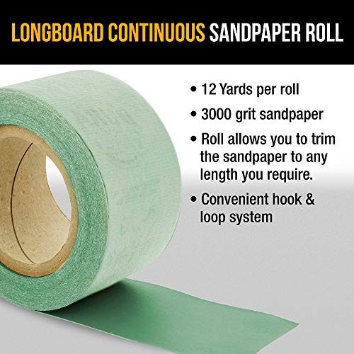 Premium – 3000 Grit Green Film – Hook & Loop Backing Longboard 3000-Grit