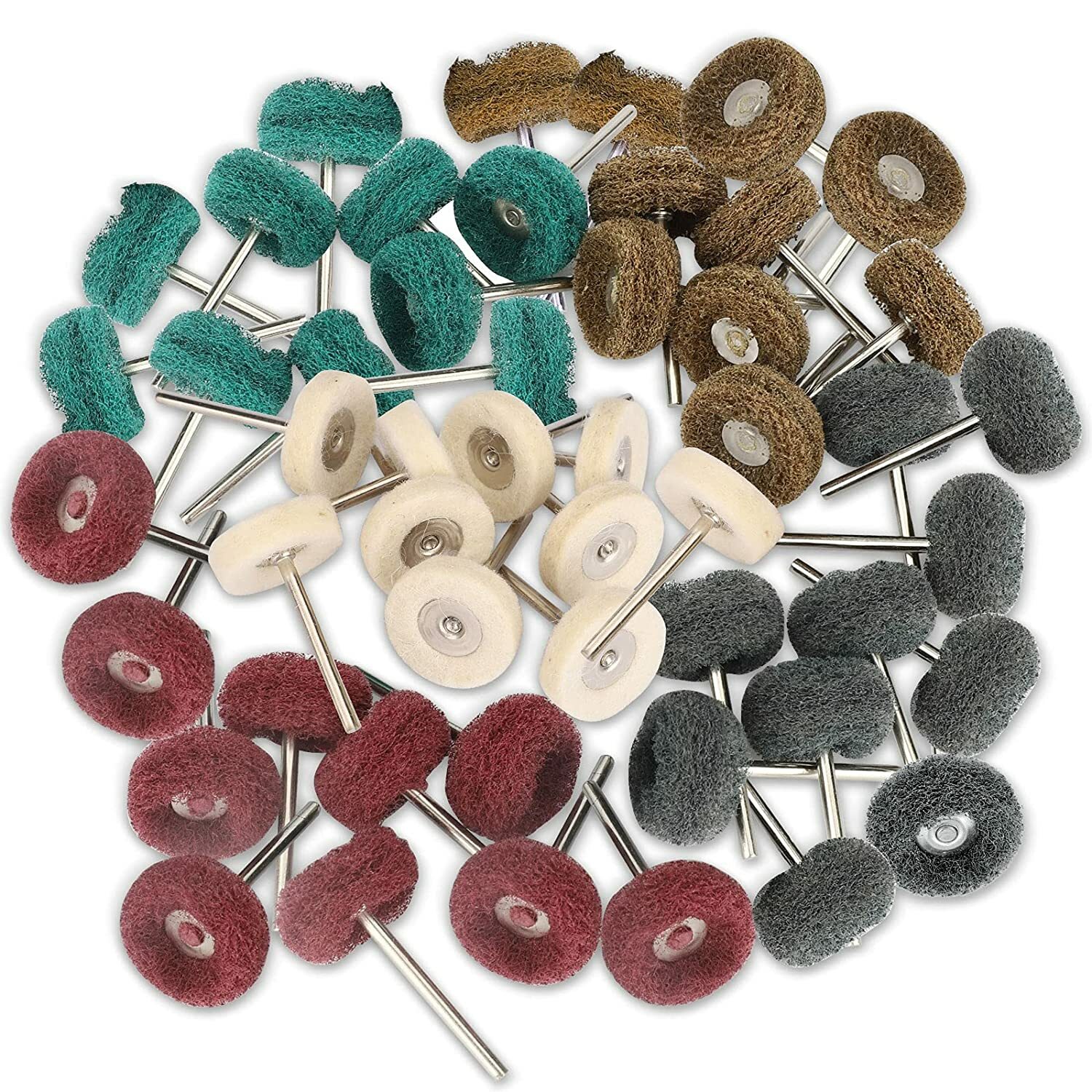 100x Rotary Metal Finishing Polishing Buffing Wheel Burr Kit Set for Dremel Tool