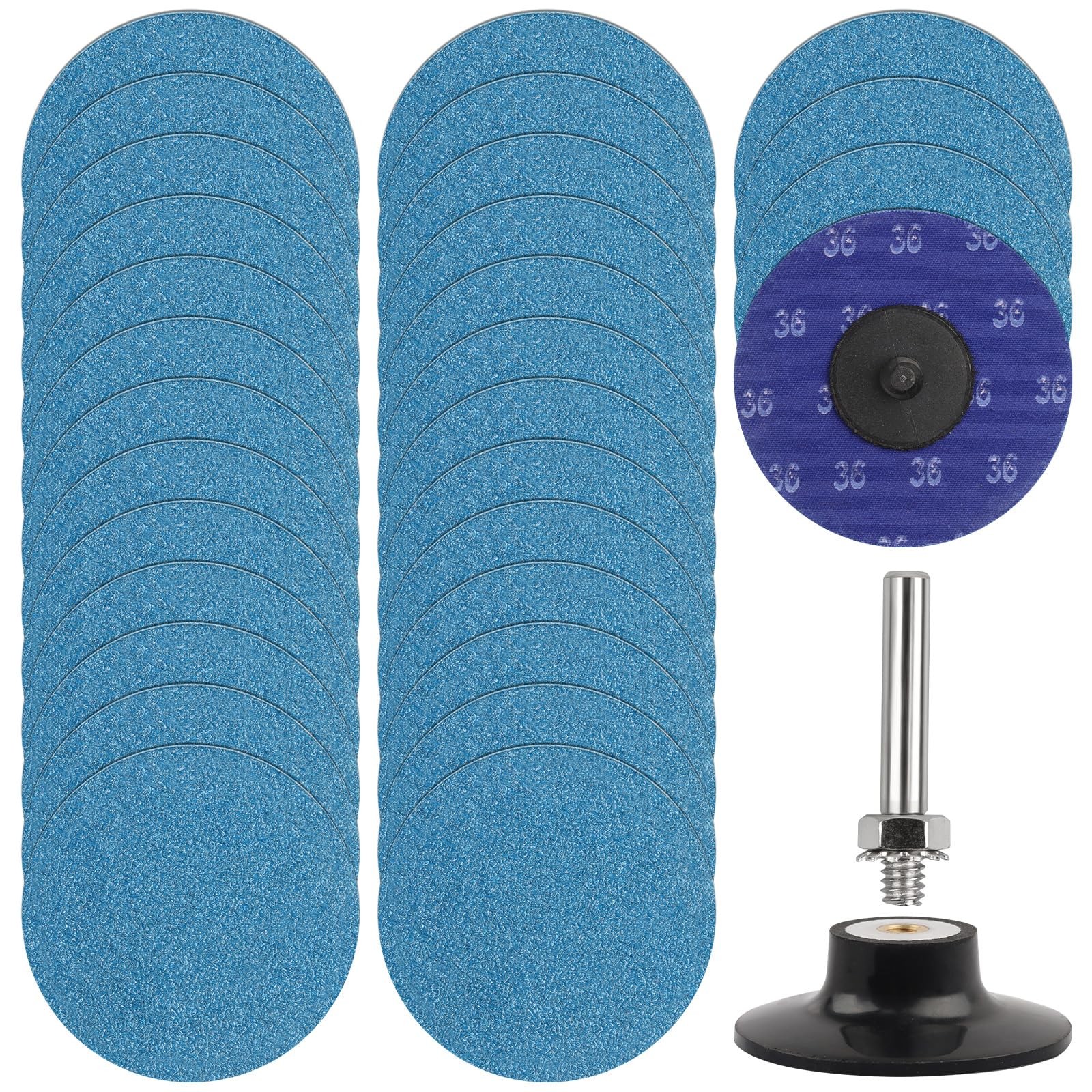 30 Pcs 3 Inch Sanding Discs Roll Lock Quick Change Discs for Die Grinder Strip