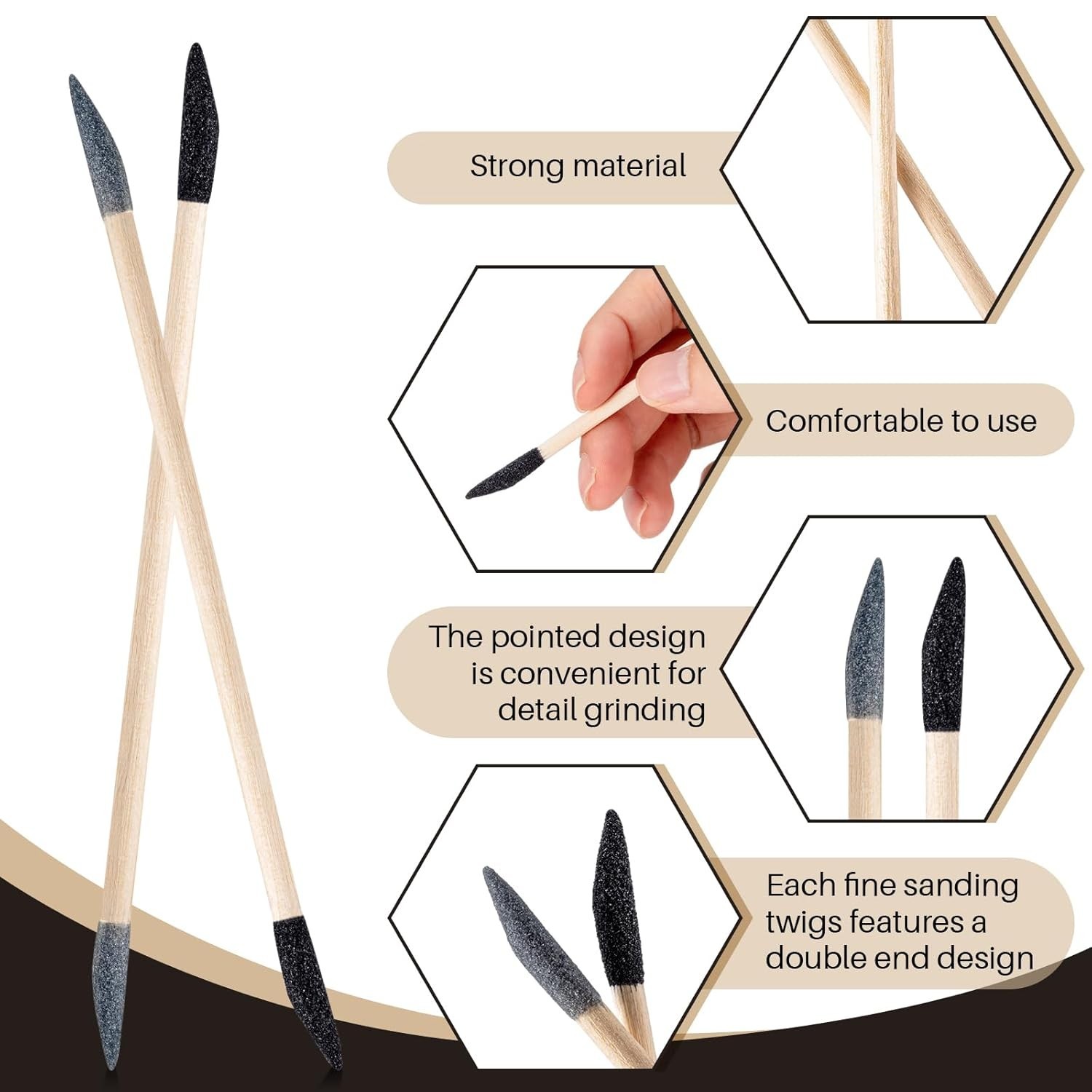 Precision Sanding Sticks 30 Count: Detailing Tools for Wood, Metal & Plastic