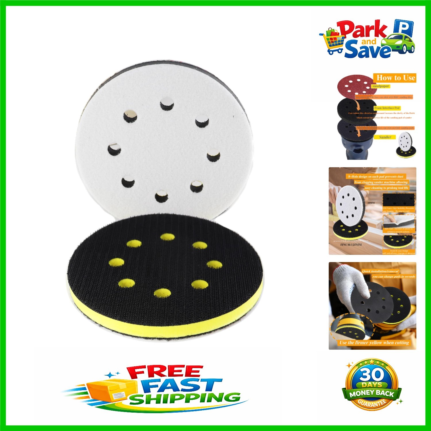 5-Inch Foam Interface Sanding Pads: Enhanced Soft & High Density for Any Project