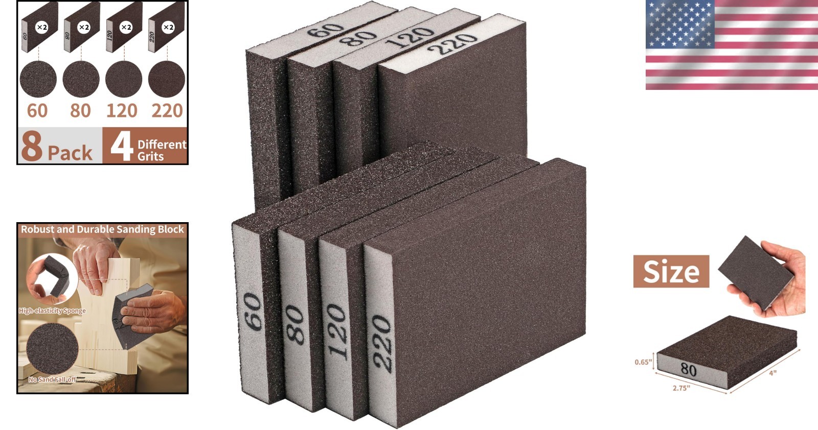 Ultimate Sanding Sponge Pack: Reusable Blocks 60-220 Grit for Perfect Finishes