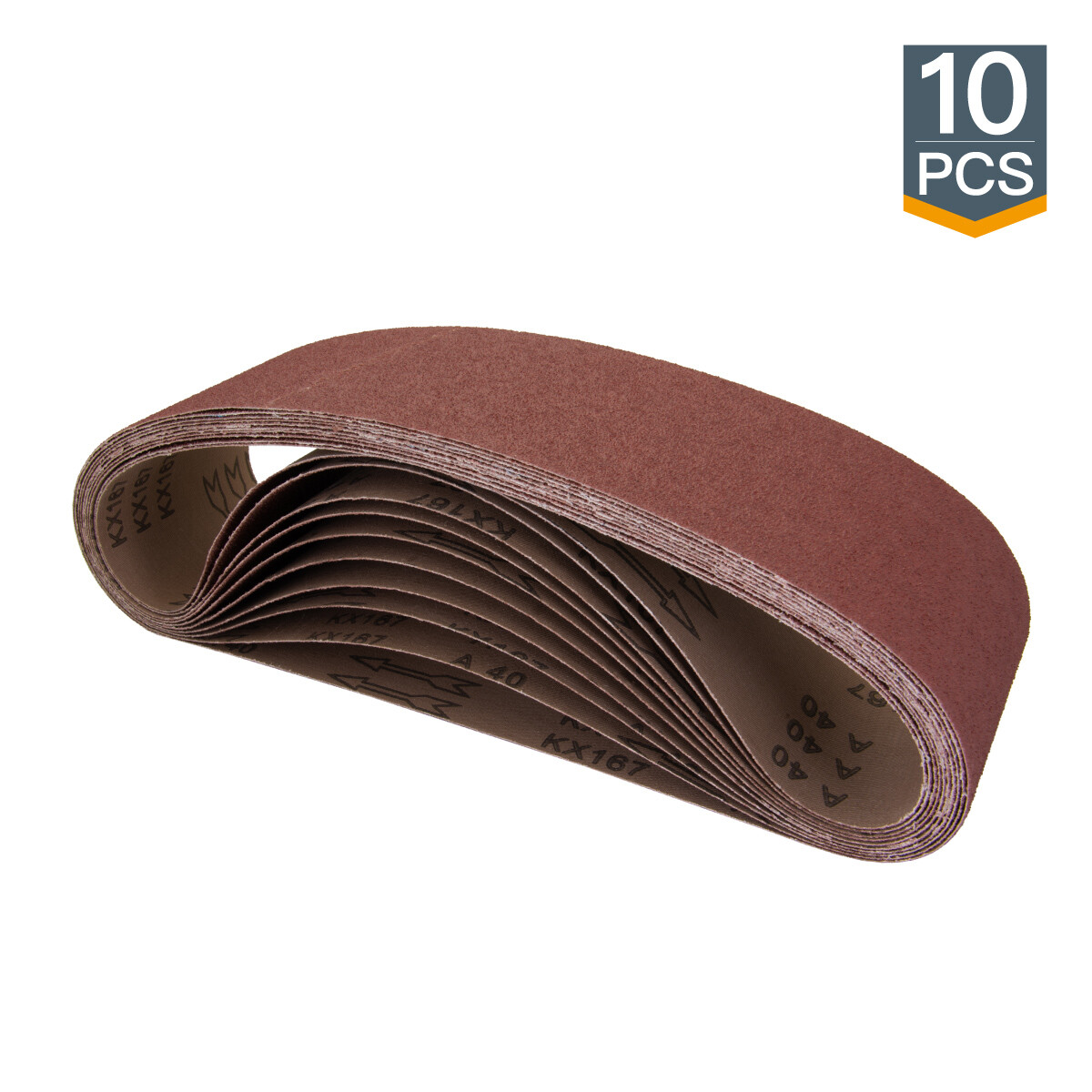 POWERTEC 180 Grit 4 x 36″ Sanding Belt Aluminum Oxide Sandpaper – 10 PK (110690)