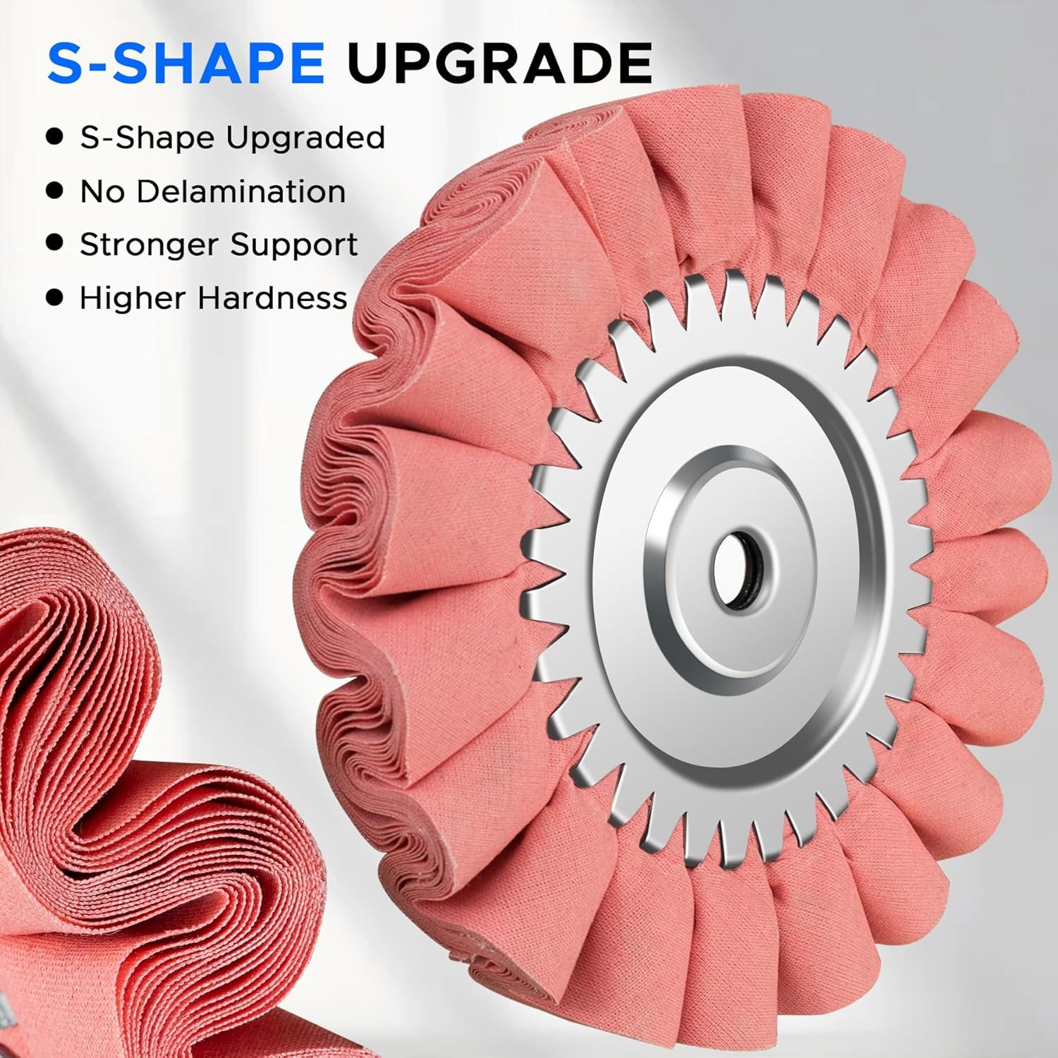 13PCS 8″ S-Shape Airway Buffing Wheel Kit,16-Layer Aluminum Metal Polishing Whee
