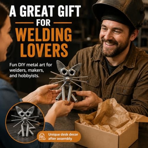 19 Pcs Cat Welding Practice Kit, 3D Cat Sculpture Carbon Steel Art DIY Metal