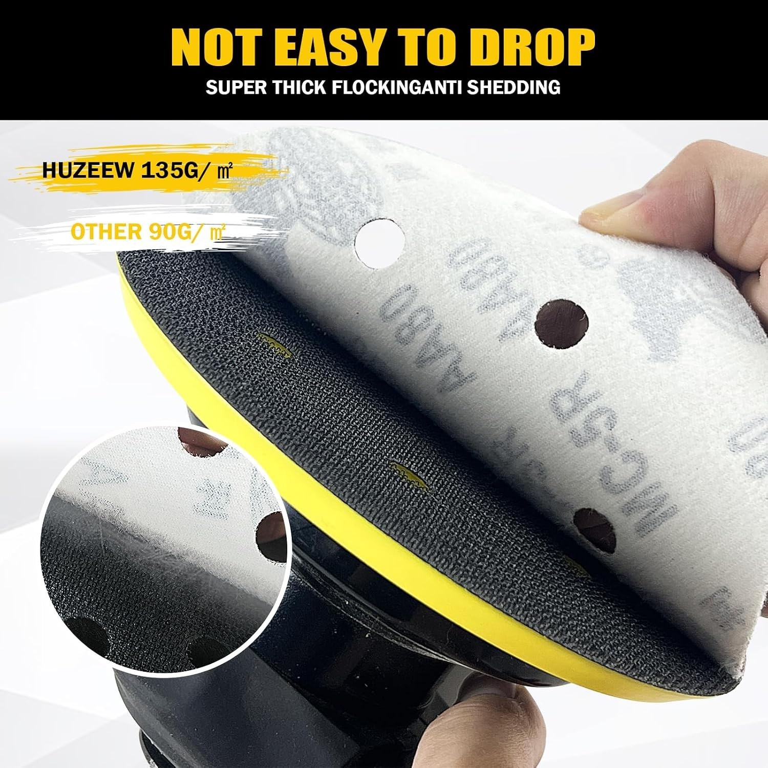 100Pcs 6 Inch 6-Hole Hook&Loop Sanding Discs, 180 Grit Diamond Yellow Sand, D…
