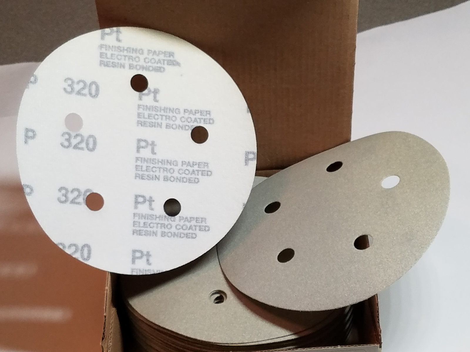 Mirka 320 Grit Sandpaper Discs Hook & Loop Back 50 Sanding Discs 5 Hole 5 Inch