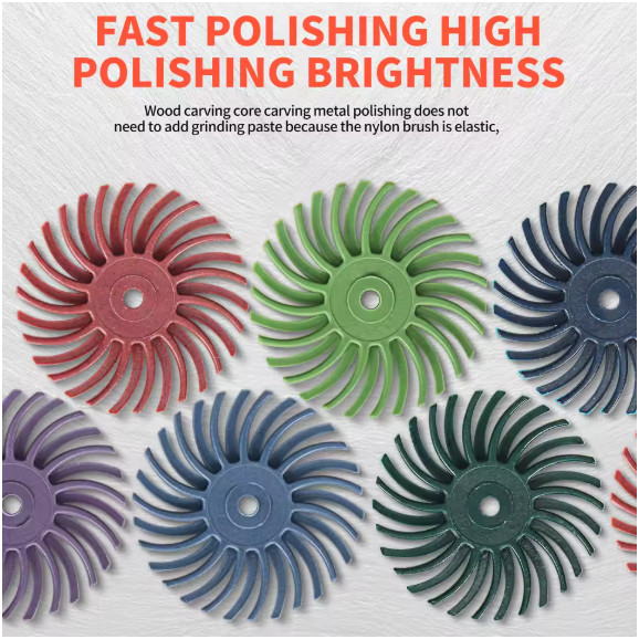 SIFANG 10pcs 1 Inch Radial Bristle Disc Kit Abrasive Brush 3 2.35mm Shank Detail