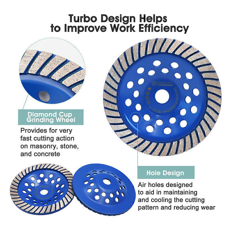 1pc 4/4.5/5/7 inch Diamond Grinding Wheel Turbo Row Grinding Disc for Concrete