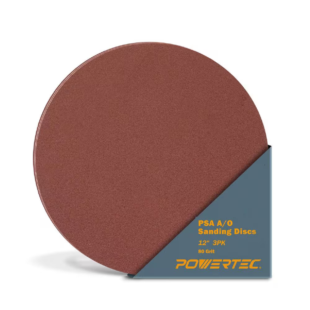 12 In. 80 Grit PSA Aluminum Oxide Sanding Disc/Self Stick (3-Pack)