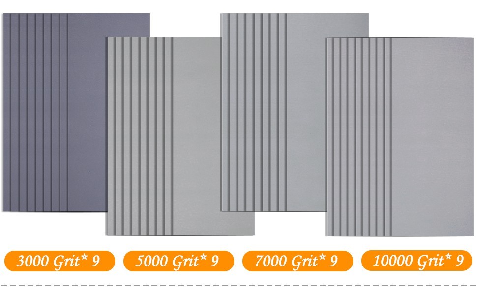 36 Pieces Wet and Dry Sandpaper 3000 5000 7000 10000 Grit Sanding Paper 9×3.6 in
