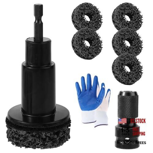 Wheel Hub Cleaning Kit, Car Brake Hub Cleaning Tool with Black style+gloves