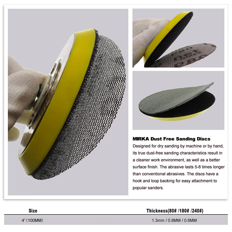 100mm 4 Inch Sanding Disc Mesh Dry Abrasive Sandpaper Dust-Free Grid 80-240 Grit