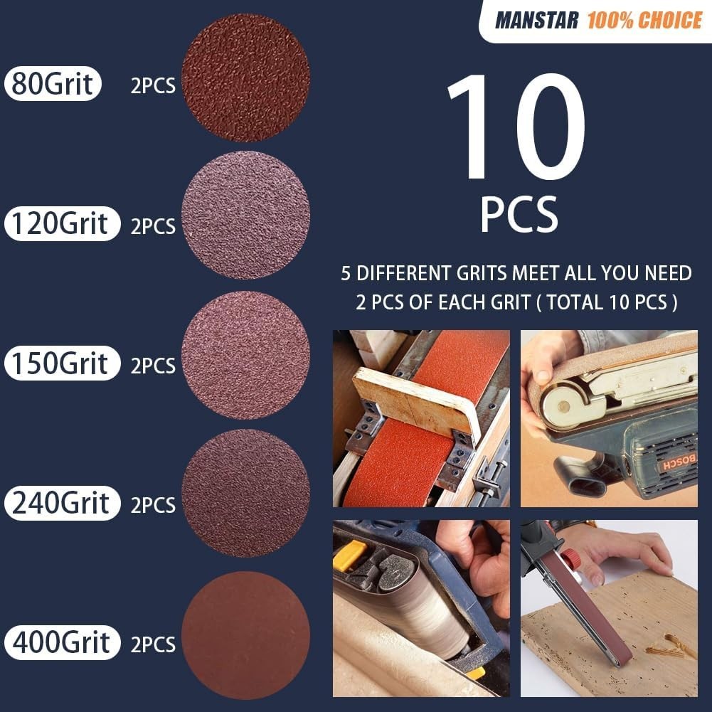 10 Pcs 6 x 48 Inch Sanding Belts in Various Grits – Ideal for Professionals