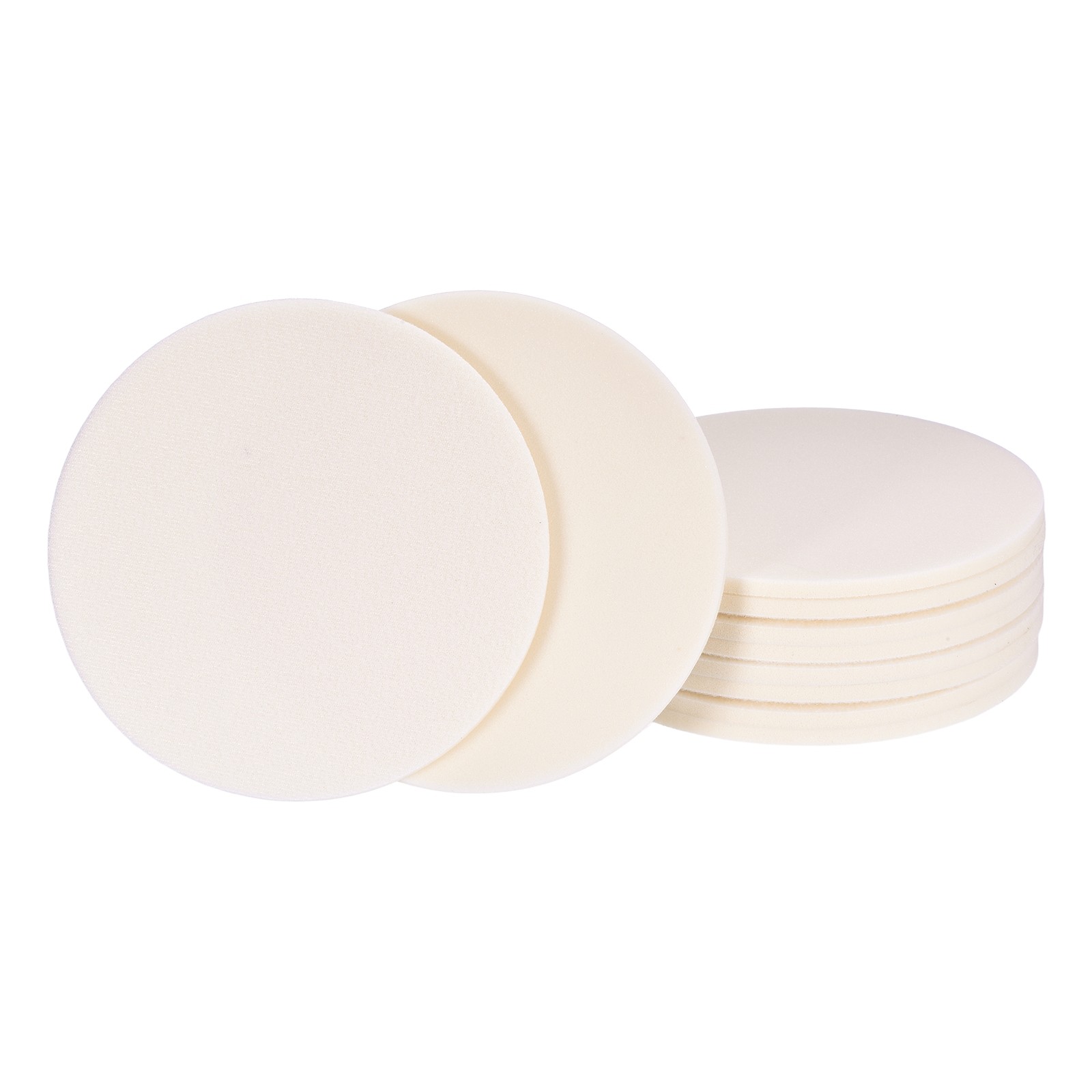 10 Pcs 320 Grit 6 Inch Hook and Loop Sponge Sanding Disc for Sander, White