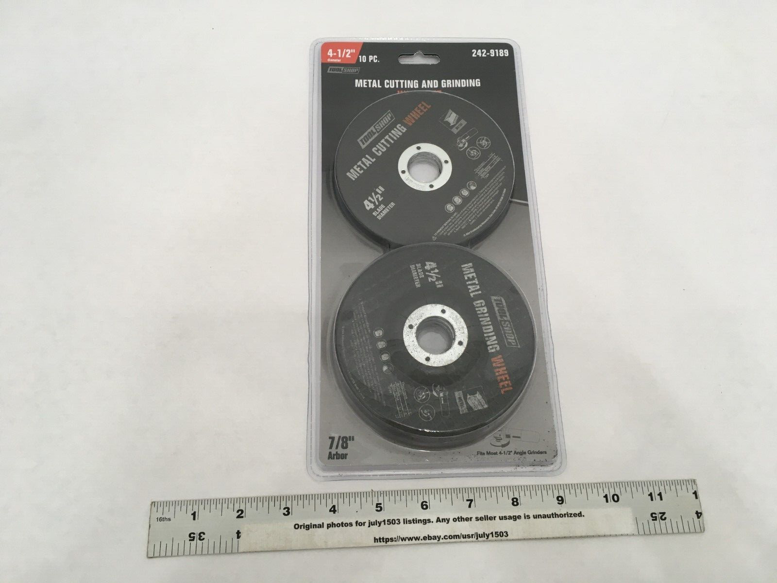 NEW Tool Shop 10pc 4-1/2″ Metal Cutting & Grinding Wheel Set – 7/8″ Arbor