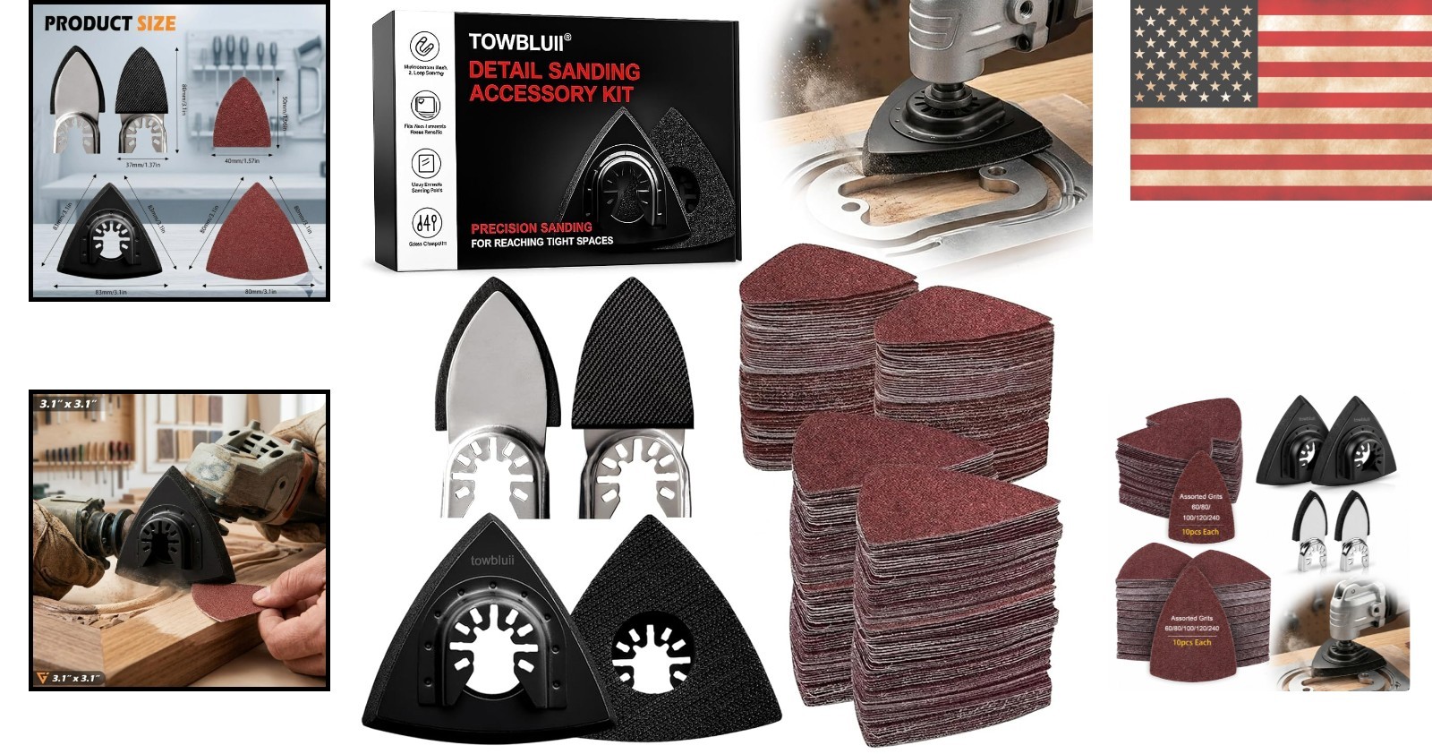 Essential 106-Piece Oscillating Tool Sandpaper Set for Polishing & Finishing