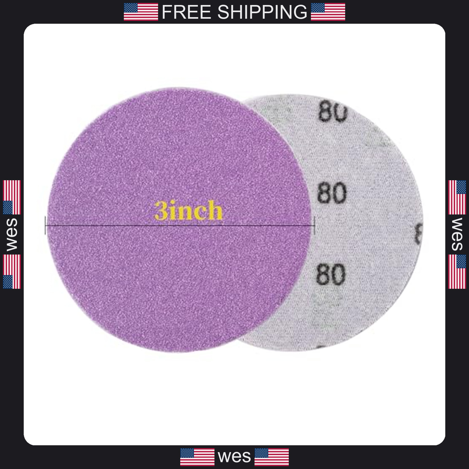 3M 80 Grit Sanding Discs 40 Pack Hook and Loop for Wood Metal Automotive