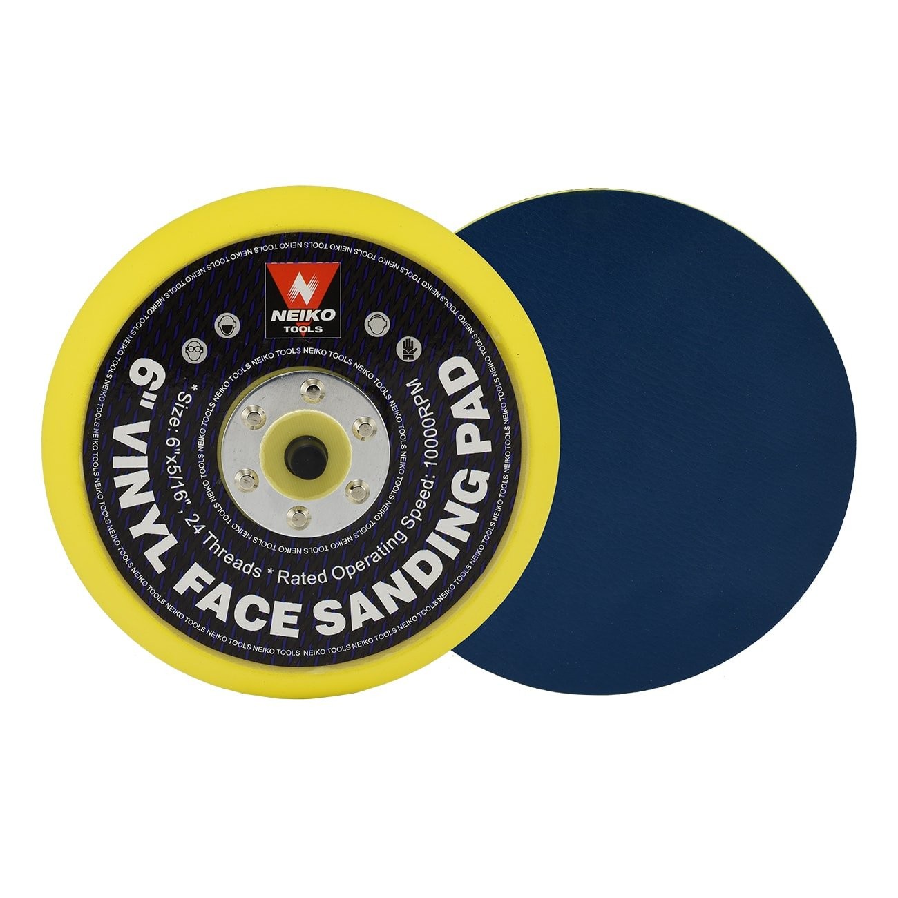 NEIKO 30262A 6″ Sanding Pad with Vinyl PSA Backing, 5/16” Arbor PSA,
