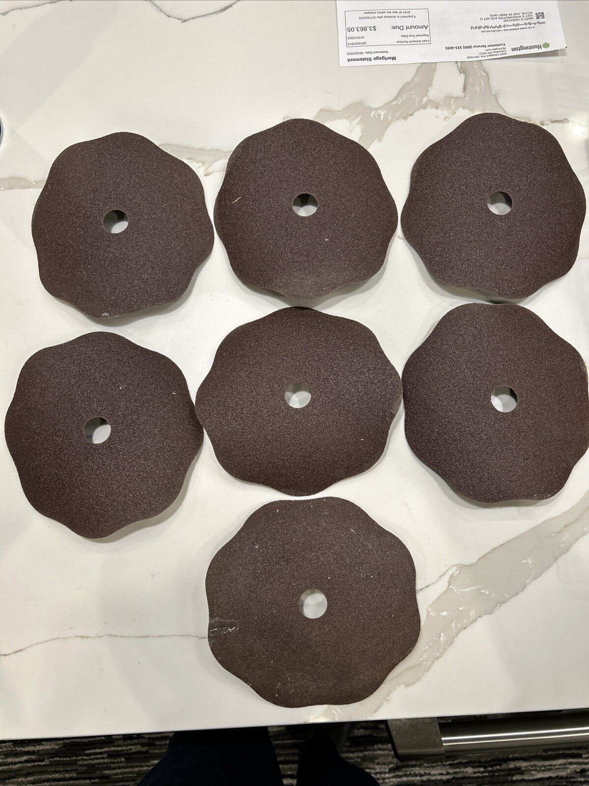 VINTAGE 6.5-7” WAVY EDGE ALUMINUM OXIDE 80 GRIT SANDING PAD 7/8” ARBOR HOLE