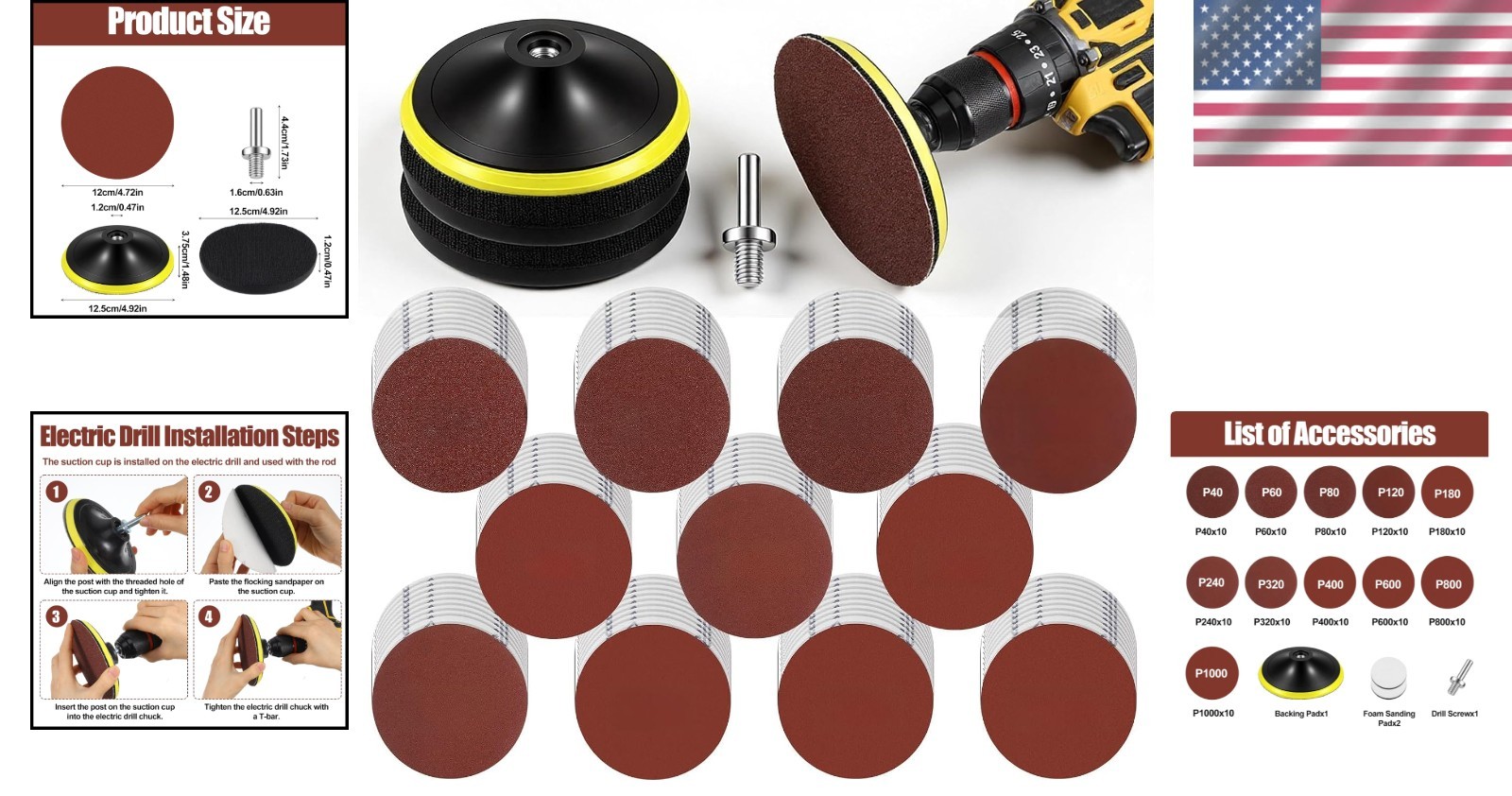Comprehensive 114-Piece Sanding Disc Set for Grinders – Easy Switch Grits