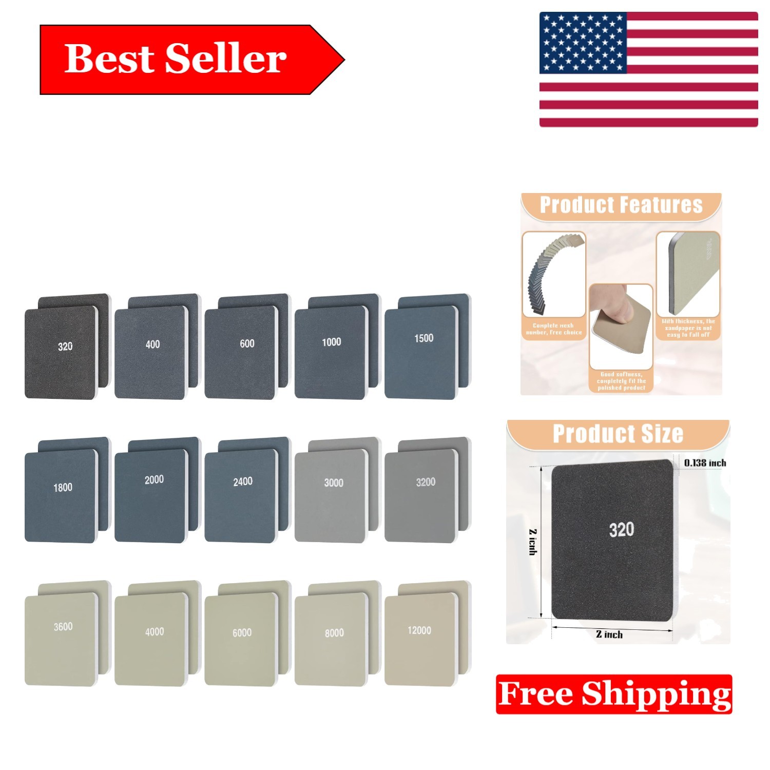 30-Piece Multi-Grit Double-Sided Sanding Pad Set for Precision Polishing