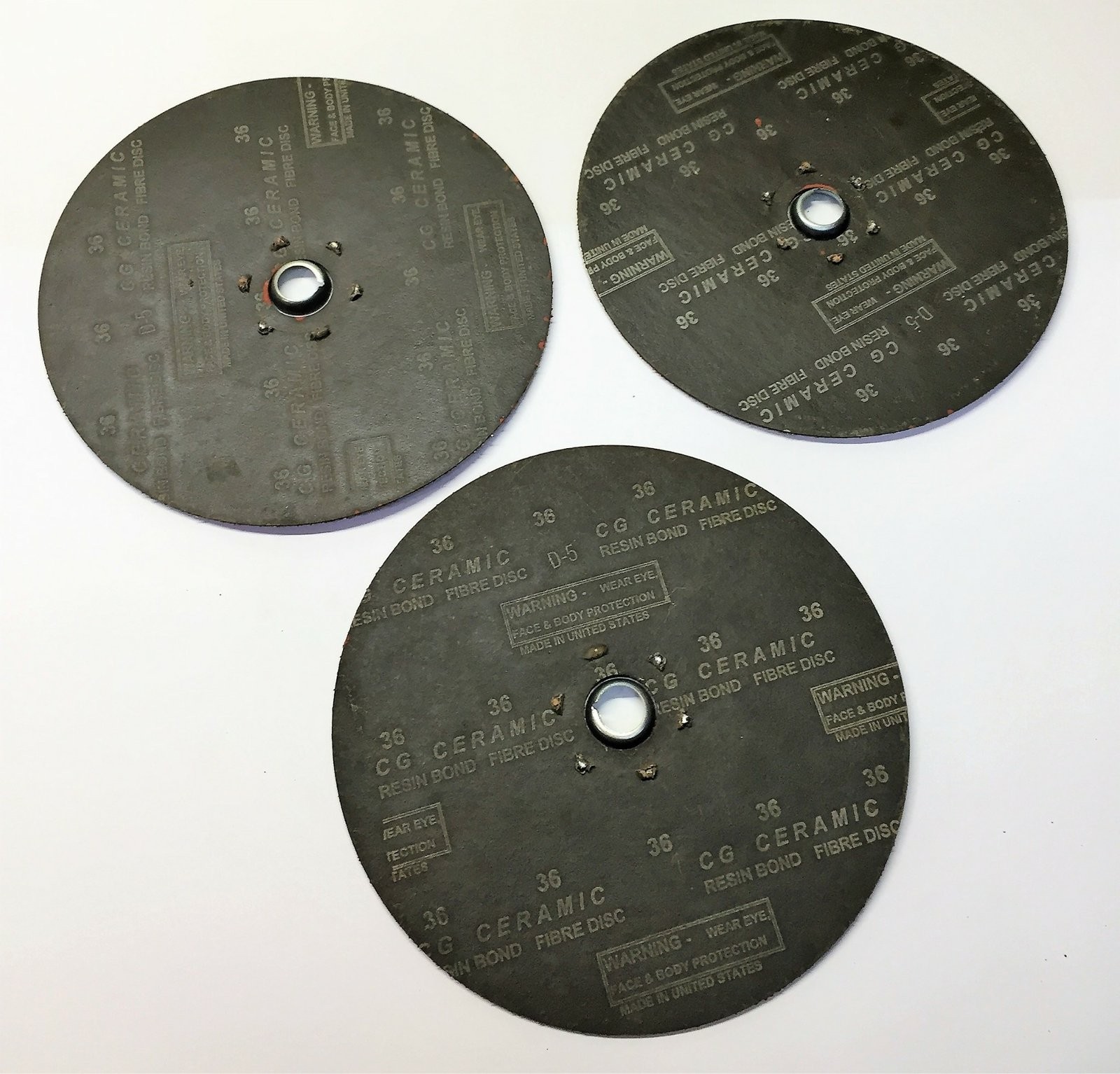 GARD Carbon Steel 36 Grit 7″x5/8-11 Arbor Sanding Disk 5723-7-36 [Lot of 3] NOS