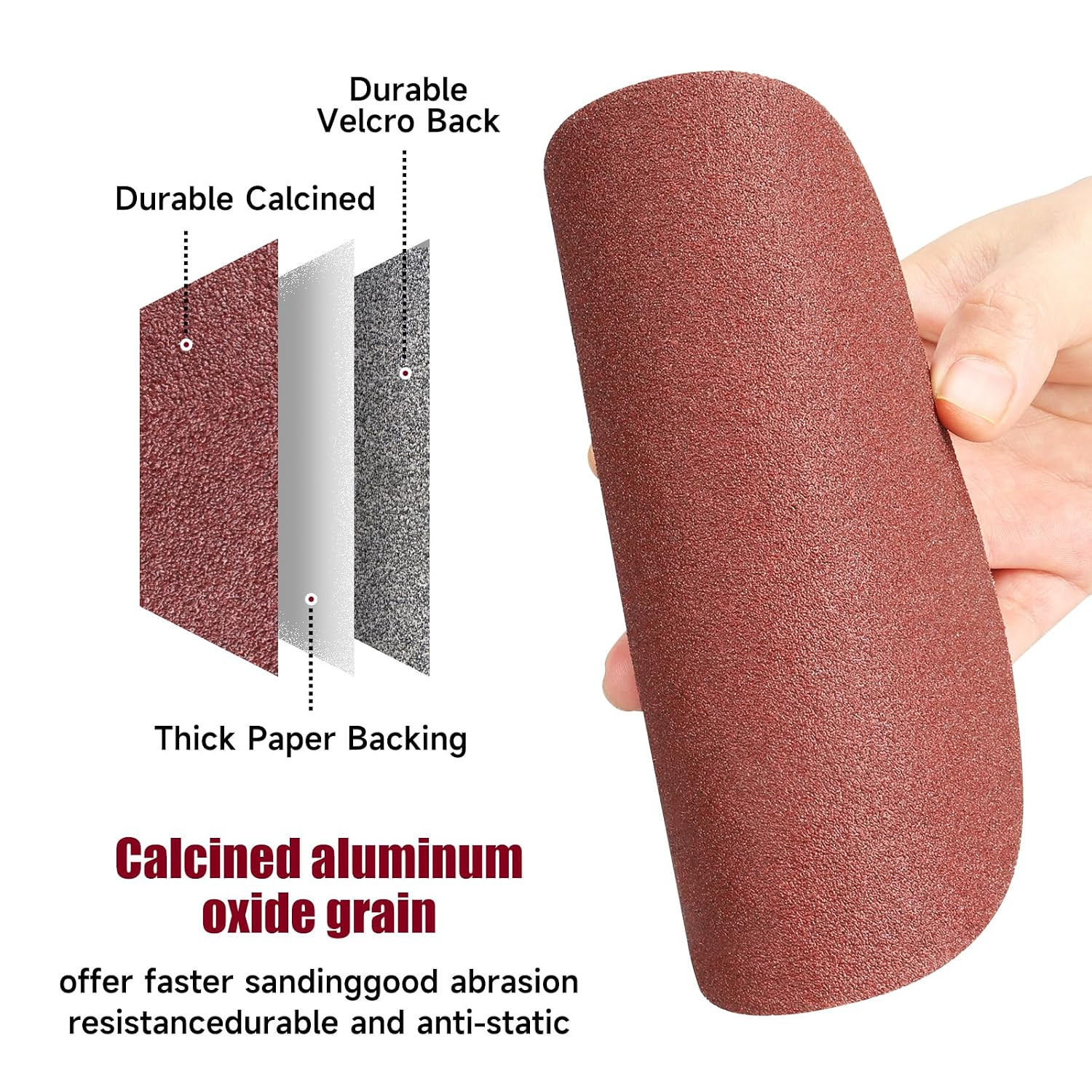 100 PCS 6 Inch No Hole Sanding Discs 40 Grit Hook and Loop Sandpaper, Round