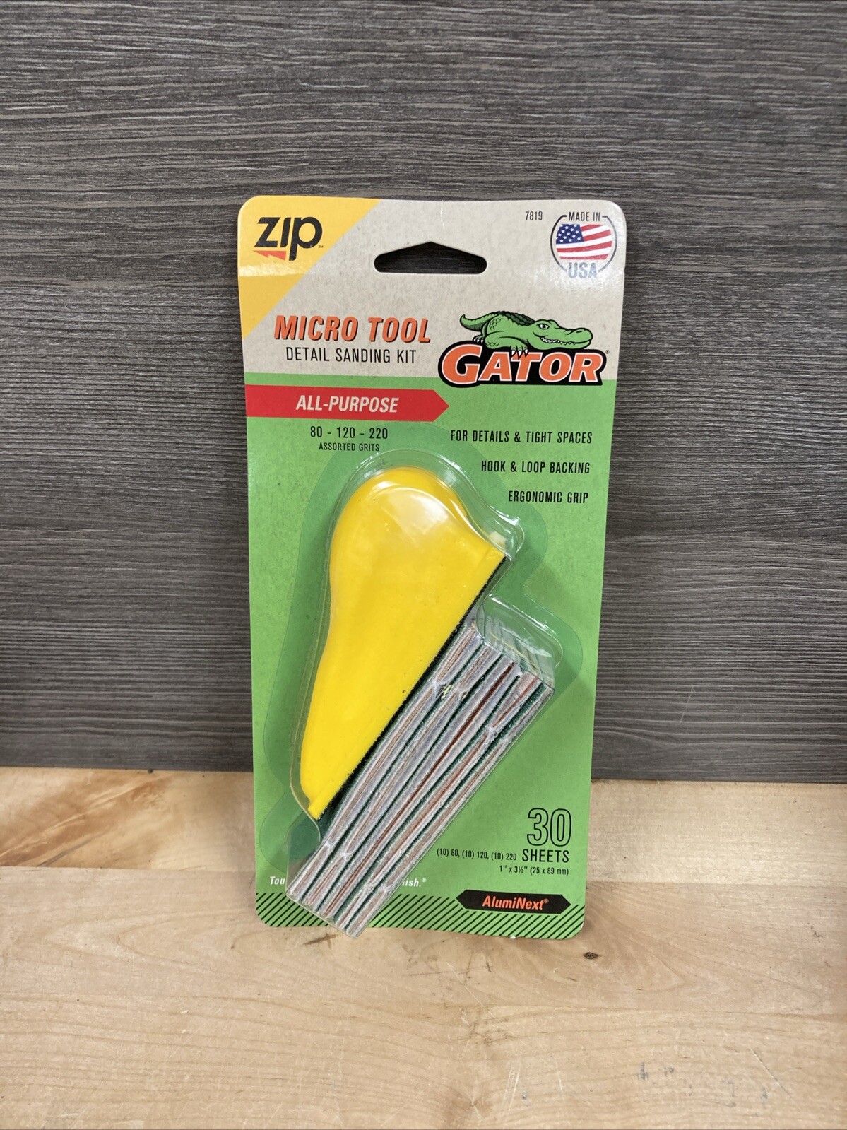 Gator Micro Tool All Purpose Detail Sanding Kit w/30 Sheets 80, 120 & 220 Grits