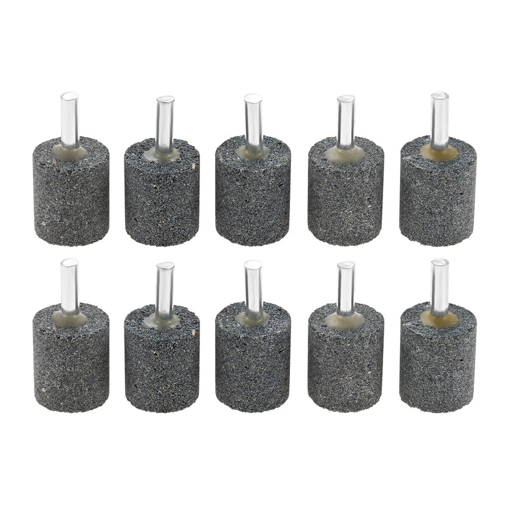 10x 25mm Head 1/4″ Shank Aluminum Oxide Cylindrical Grinding Stones Rotary Drill