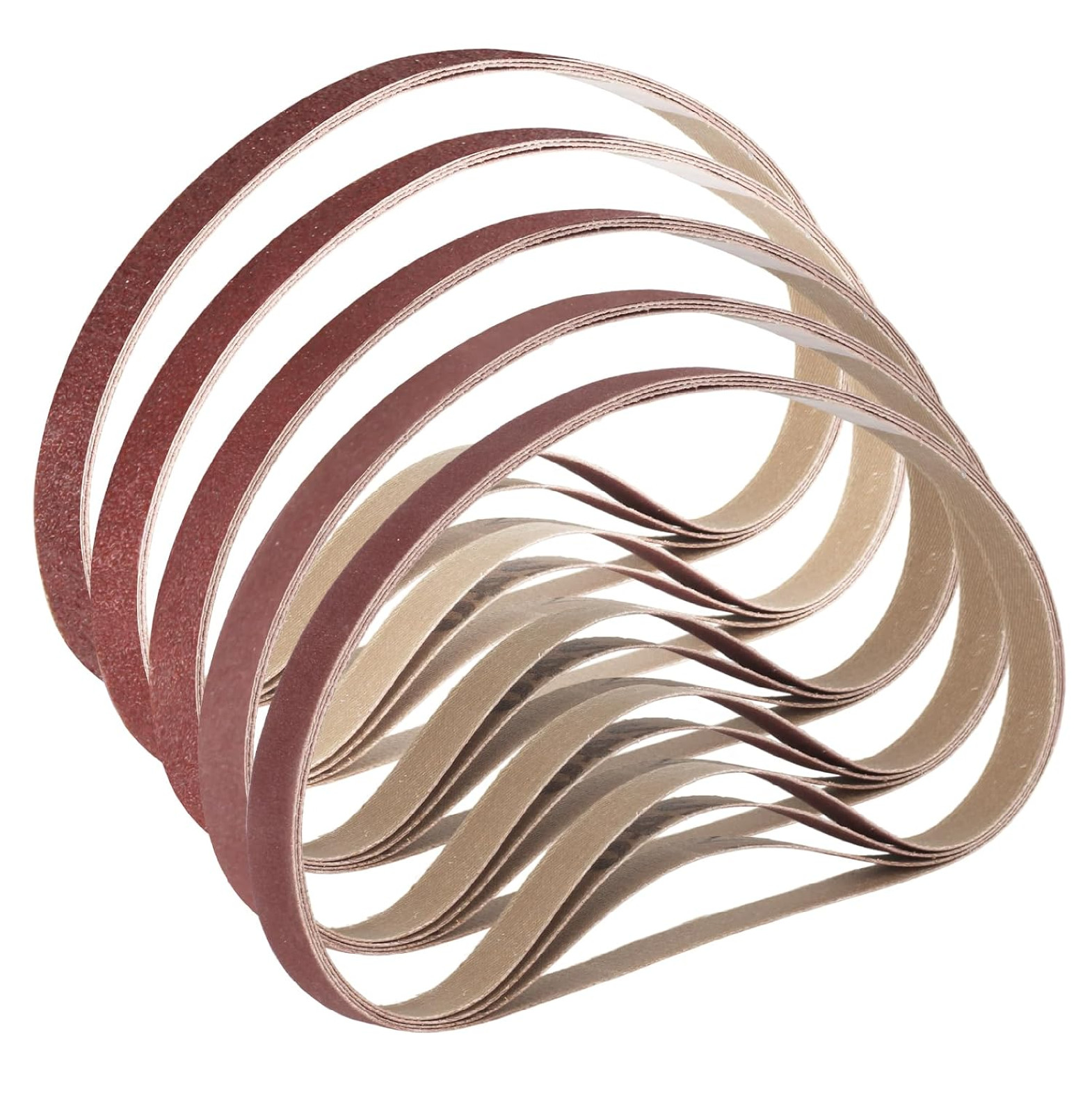 1/2 x 18 Inch Sanding Belts, 20 Pcs, 4 Each of 60/80/120/180/240 Grits, Premium