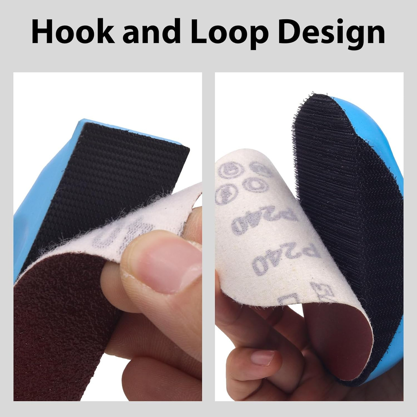 Hand Sanding Blocks Set 4 Pieces Hook and Loop 5 Inch Mouse and Hand Sander