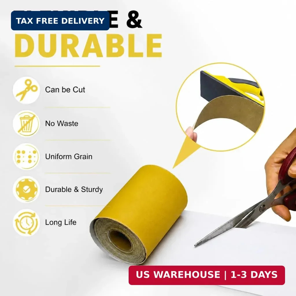 Total 20 Yards Long 2-3/4″ Wide PSA Sanding Paper Roll Kit – 80 120 220 320 Grit