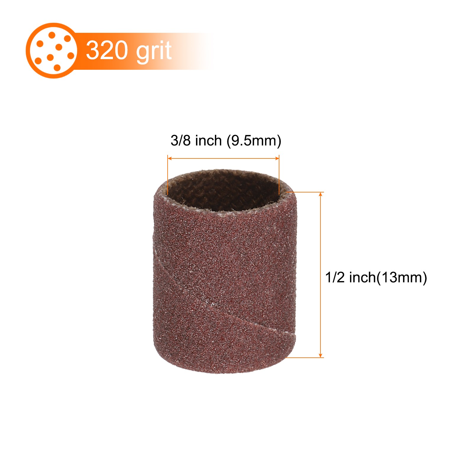 200pcs Sanding Drums 3/8 Inch Grit 320 Sanding Sandpaper Mini Sanding Sleeves