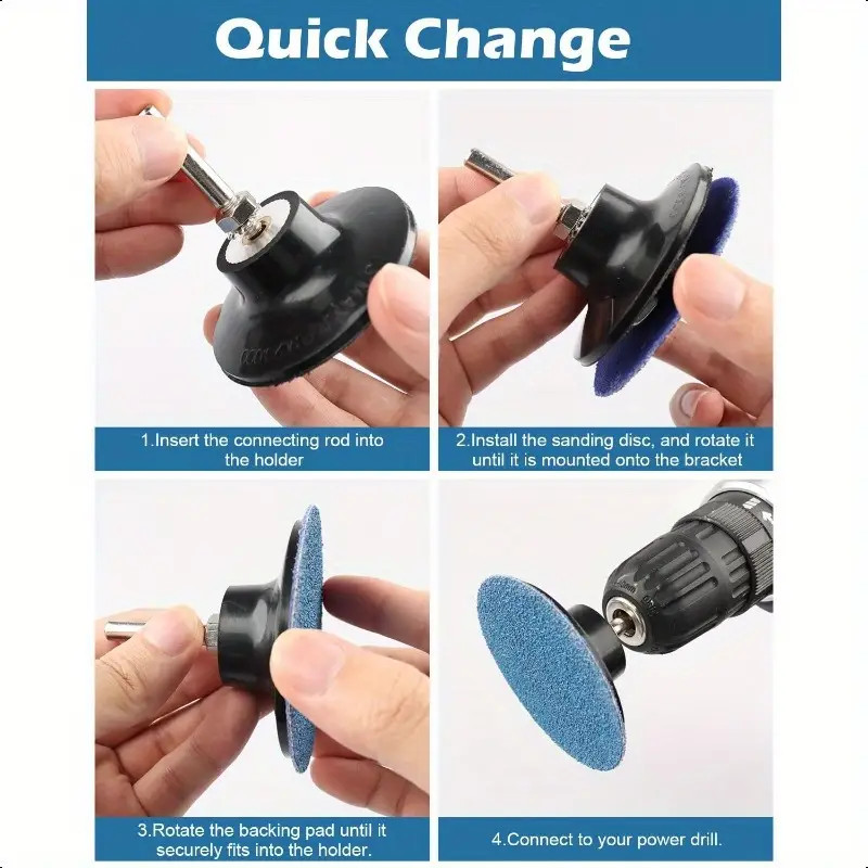 3 inch, Disc Pad Holder Roll-on Conditioning Sanding / 2 Pack