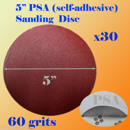 5″ PSA Self Adhesive 60 Grit Sand Disc #60 Stick On Sandpaper Sheet Peel Stick