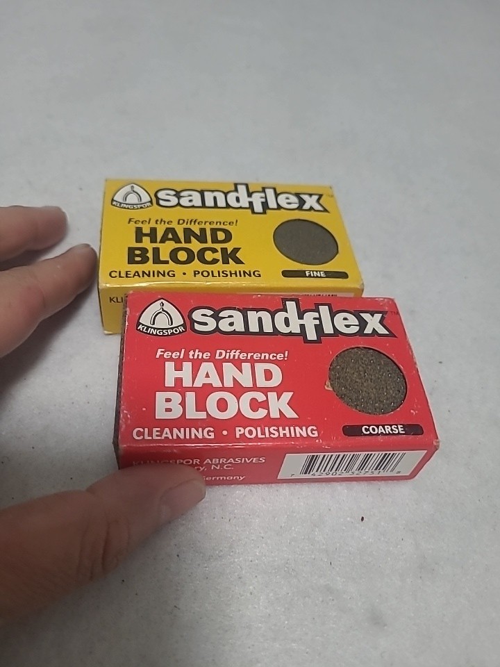 Two Klingspor Sandflex Abrasive Sanding Hand Block for Tool Maintenance Coarse