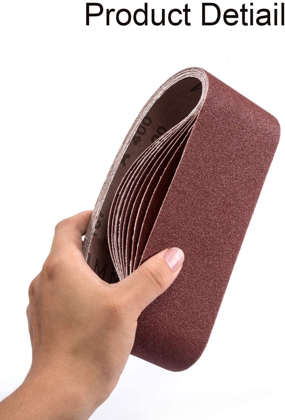 10PCS 3×21 Inch Sanding Belts 100 Grit Aluminum Oxide For Wood, Metal & Plastic