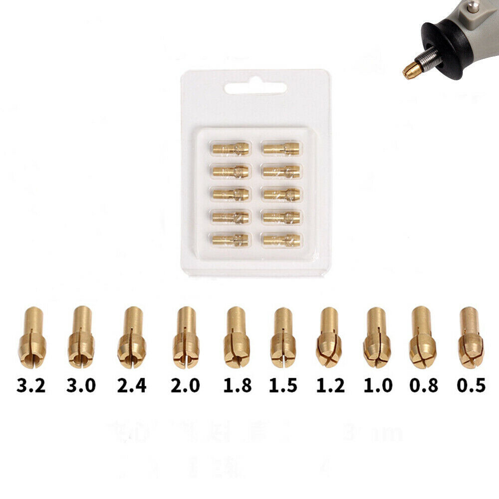 0.8-3.2mm Copper Mini Drill Chuck Collet Nut Set Bits Rotary Tool Adapter Kit