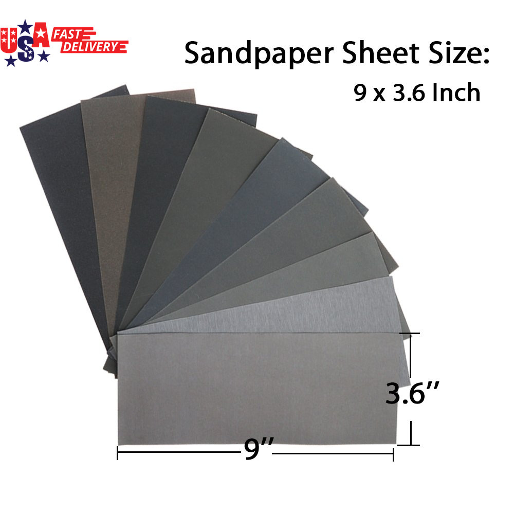 45Pcs Wet Dry Sandpaper, 400/600/ 800/1000/ 1200/1500/ 2000/2500/ 3000 Grit Asso